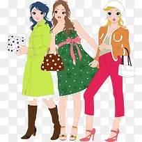 手绘时尚购物女生-空若网 手绘时尚购物女生-空若网