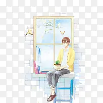 水彩男生-空若网 水彩男生-空若网