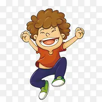 卡通手绘高兴的男孩-空若网 卡通手绘高兴的男孩-空若网