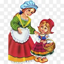 卡通手绘母女-空若网 卡通手绘母女-空若网