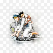 手绘母女-空若网 手绘母女-空若网