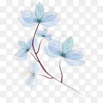 卡通手绘蓝色花-空若网 卡通手绘蓝色花-空若网