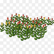 手绘彩色草地花朵-空若网 手绘彩色草地花朵-空若网