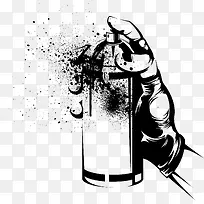 手绘线条 黑色 手 喷-空若网 手绘线条 黑色 手 喷-空若网