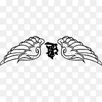 黑色线条翅膀装饰-空若网 黑色线条翅膀装饰-空若网