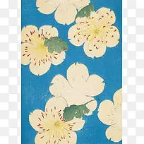 蓝色背景手绘插画-空若网 蓝色背景手绘插画-空若网