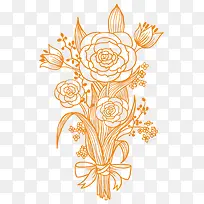 花卉线绘时尚装饰图样-空若网 花卉线绘时尚装饰图样-空若网