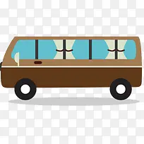 矢量图棕色大巴车-空若网 矢量图棕色大巴车-空若网