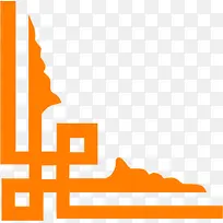 橙色中式边框花纹-空若网 橙色中式边框花纹-空若网