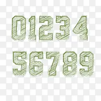 绿色线条数字装饰-空若网 绿色线条数字装饰-空若网
