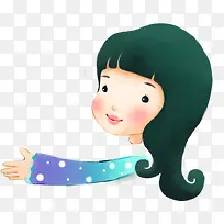 手绘可爱少女长发-空若网 手绘可爱少女长发-空若网