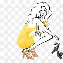 手绘时尚女孩少女图片-空若网 手绘时尚女孩少女图片-空若网