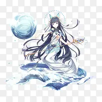 水中魔法少女卡通手绘-空若网 水中魔法少女卡通手绘-空若网