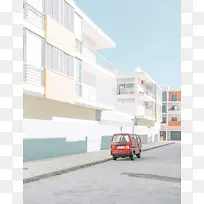 白色手绘楼房建筑-空若网 白色手绘楼房建筑-空若网