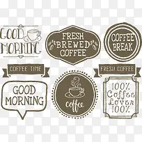 矢量手绘咖啡标签-空若网 矢量手绘咖啡标签-空若网