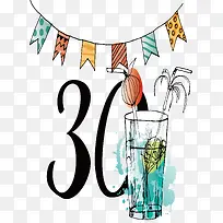 矢量30周年生日庆祝-空若网 矢量30周年生日庆祝-空若网