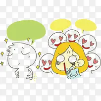 彩色手绘小人对话框-空若网 彩色手绘小人对话框-空若网