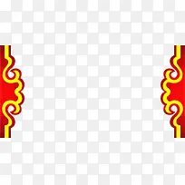 红色中式对称卡通花纹-空若网 红色中式对称卡通花纹-空若网