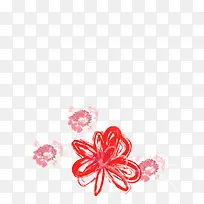 手绘红色花纹创意-空若网 手绘红色花纹创意-空若网