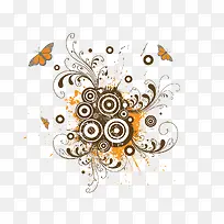 黄色时尚手绘花纹-空若网 黄色时尚手绘花纹-空若网