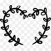 树枝形成的心,图标-空若网 树枝形成的心,图标-空若网