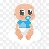 卡通蓝衣可爱小萌娃-空若网 卡通蓝衣可爱小萌娃-空若网