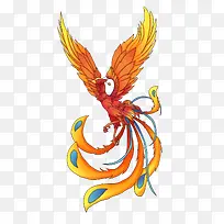 黄色的凤凰装饰插画-空若网 黄色的凤凰装饰插画-空若网