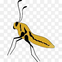 手绘美丽黄色昆虫-空若网 手绘美丽黄色昆虫-空若网