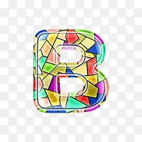 彩色玻璃字母B-空若网 彩色玻璃字母B-空若网