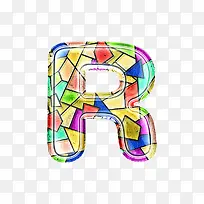 彩色玻璃字母R-空若网 彩色玻璃字母R-空若网