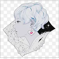 侧面插画女-空若网 侧面插画女-空若网