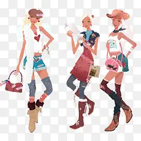 手绘卡通时尚美女-空若网 手绘卡通时尚美女-空若网