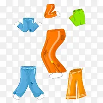 卡通彩色裤子矢量素材-空若网 卡通彩色裤子矢量素材-空若网