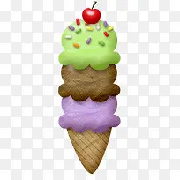 彩色多层冰淇淋卡通-空若网 彩色多层冰淇淋卡通-空若网