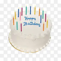 白色奶油蜡烛生日蛋糕-空若网 白色奶油蜡烛生日蛋糕-空若网