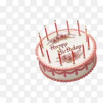 粉色蜡烛生日蛋糕-空若网 粉色蜡烛生日蛋糕-空若网