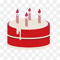 矢量红色生日蛋糕-空若网 矢量红色生日蛋糕-空若网