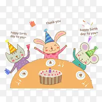 开生日派对的小动物-空若网 开生日派对的小动物-空若网