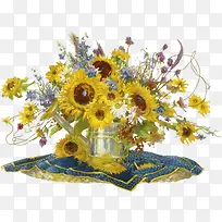 免抠透明水彩向日葵-空若网 免抠透明水彩向日葵-空若网