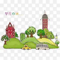 卡通手绘城市-空若网 卡通手绘城市-空若网