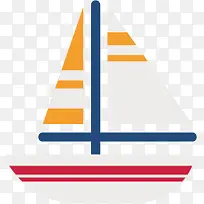 卡通白色红条帆船-空若网 卡通白色红条帆船-空若网