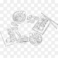 手绘食物插画矢量素材-空若网 手绘食物插画矢量素材-空若网