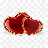 手绘心形玻璃金色边框-空若网 手绘心形玻璃金色边框-空若网