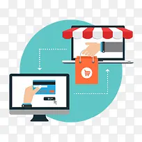 创意网络购物插画矢量素材-空若网 创意网络购物插画矢量素材-空若网