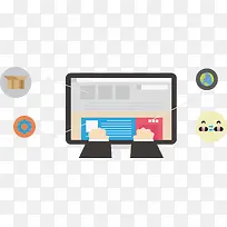 矢量扁平电脑网络数据-空若网 矢量扁平电脑网络数据-空若网
