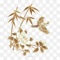 飞鸟树枝花朵-空若网 飞鸟树枝花朵-空若网