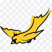 黄色手绘飞鸟创意-空若网 黄色手绘飞鸟创意-空若网