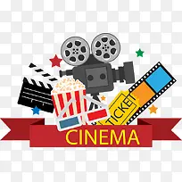 导演剧场办公用品彩色扁平化-空若网 导演剧场办公用品彩色扁平化-空若网