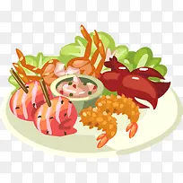 手绘卡通蔬菜海鲜-空若网 手绘卡通蔬菜海鲜-空若网