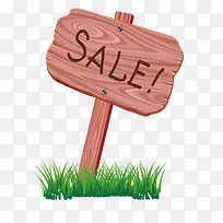 矢量木质小草路牌-空若网 矢量木质小草路牌-空若网